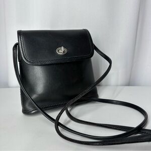 Vintage Coach Tango Flap 9049 Black Leather Turnlock‎ Crossbody